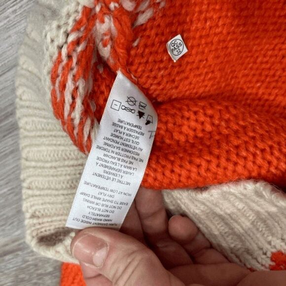 Ricki's Womens Knitted Sweater Boho Print Ribbed Mock Neck Red Size Small - Picture 2 of 6